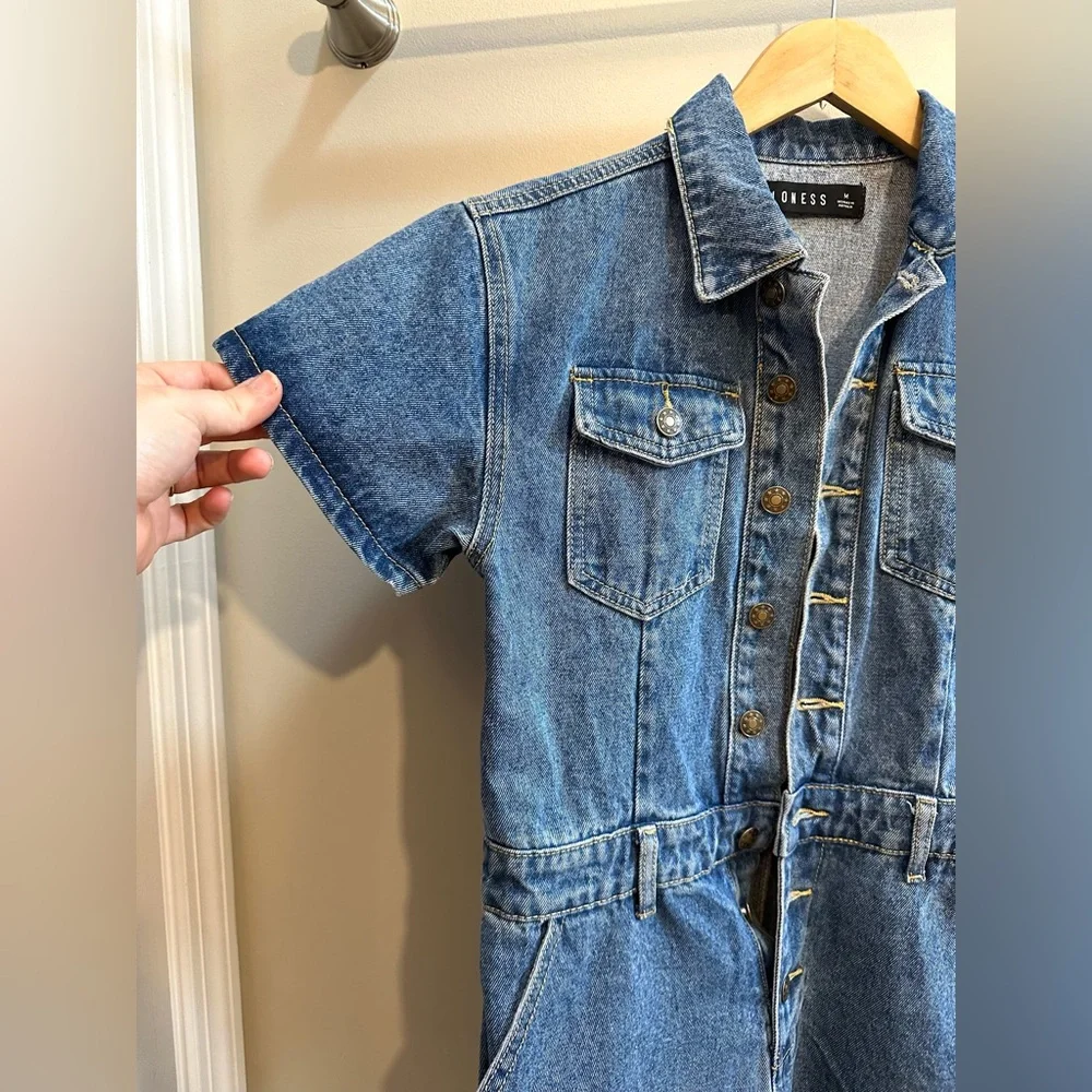 Lioness "U Know What's Up" Denim Romper Size M Princess Polly - Picture 4 of 9